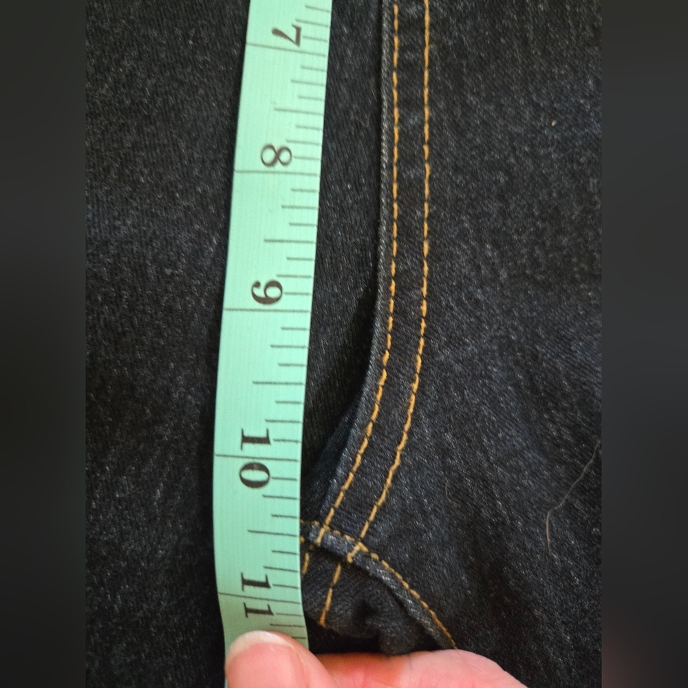 Louida Fashion | Embroidered Dark Blue Jeans, Waist 15 1/2" - Picture 7 of 9